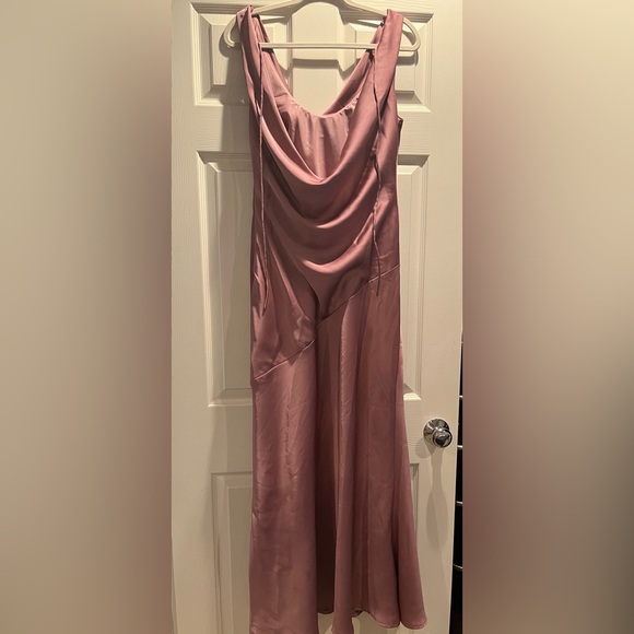 Azazie Vintage Mauve Stretch Satin Rylina Dress - Picture 5 of 7